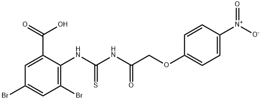 3,5-dibromo-2-[[[[(4-nitrophenoxy)acetyl]amino]thioxomethyl]amino]-benzoic acid picture