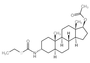 5a-Androstane-3a-carbamic acid, 17b-hydroxythio-, S-ethyl ester,acetate (ester) (8CI) Structure