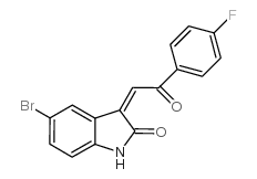 5-bromo-3-[2-(4-fluorophenyl)-2-oxoethylidene]-1H-indol-2-one Structure