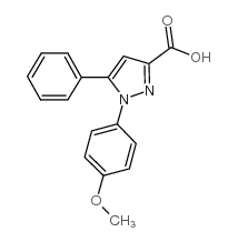 1-(4-甲氧基苯基)-5-苯基-1H-吡唑-3-羧酸结构式