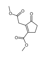 2-Methoxycarbonylmethyl-3-oxo-cyclopent-1-enecarboxylic acid methyl ester结构式