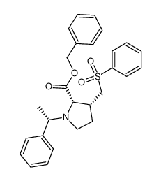 (2S,3R)-1-[(S)-1-phenylethyl]-3-[(phenylsulfonyl)methyl]pyrrolidine-2-carboxylic acid benzyl ester Structure