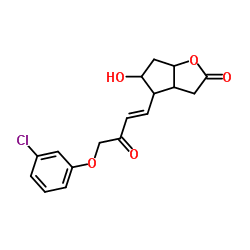 [3aa,4a(E),5b,6aa]-4-[4-(3-Chlorophenoxy)-3-oxo-1-butenyl]hexahydro-5-hydroxy-2H-cyclopenta[b]furan-2-one Structure