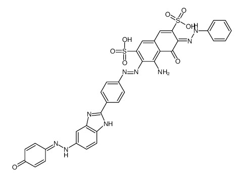 4-amino-5-hydroxy-3-[[4-[5-[(4-hydroxyphenyl)azo]-1H-benzimidazol-2-yl]phenyl]azo]-6-(phenylazo)naphthalene-2,7-disulphonic acid结构式