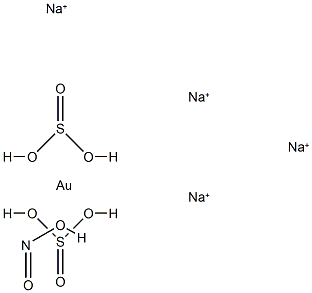 tetrasodium (nitrito-N)bis[sulphito(2-)-S]aurate(4-) Structure