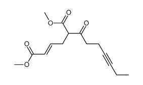 Dimethyl 5-(4-heptynoyl)-2(E)-hexene-1,6-dioate结构式