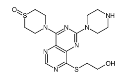 2-[4-(1-oxo-1,4-thiazinan-4-yl)-2-piperazin-1-ylpyrimido[5,4-d]pyrimidin-8-yl]sulfanylethanol Structure