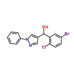 (5-Bromo-2-chlorophenyl)(1-phenyl-1H-pyrazol-4-yl)methanol Structure