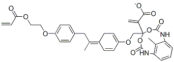 (methyl-1,3-phenylene)bis[iminocarbonyloxy-2,1-ethanediyloxy-4,1-phenylene(1-methylethylidene)-4,1-phenyleneoxy-2,1-ethanediyl] diacrylate Structure