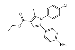 5-(4-Amino-phenyl)-1-(4-chloro-phenyl)-2-methyl-1H-pyrrole-3-carboxylic acid ethyl ester结构式