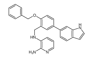 N3-[2-(Benzyloxy)-5-(1H-indol-6-yl)benzyl]-2,3-pyridinediamine结构式