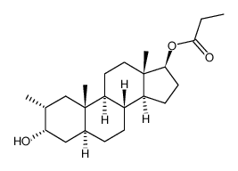 2α-methyl-17β-propionyloxy-5α-androstan-3α-ol Structure