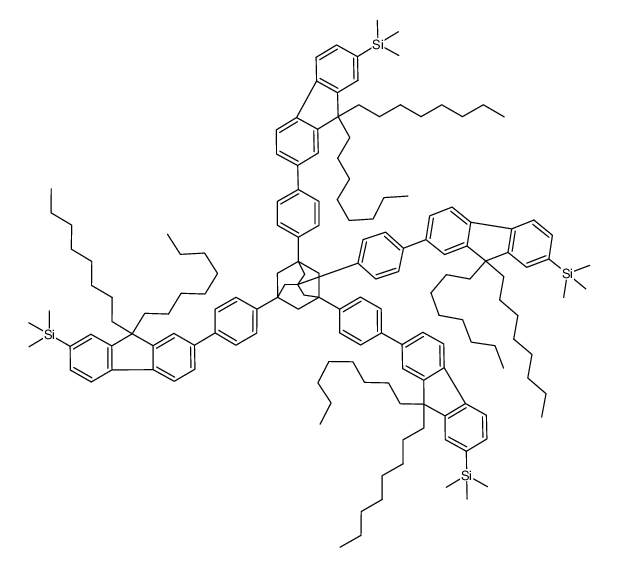 1,3,5,7-tetrakis[(9,9-dioctyl-7-phenyl-9H-fluoren-2-yl)trimethylsilane]adamantane Structure