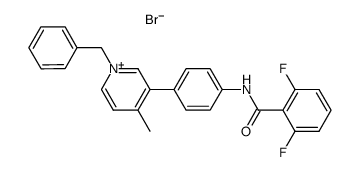 1-benzyl-3-(4-(2,6-difluorobenzamido)phenyl)-4-methylpyridin-1-ium bromide结构式