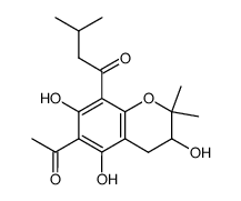 1-(6-Acetyl-3,5,7-trihydroxy-2,2-dimethyl-chroman-8-yl)-3-methyl-butan-1-one Structure