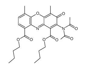 2-diacetylamino-4,6-dimethyl-3-oxo-3H-phenoxazine-1,9-dicarboxylic acid dibutyl ester结构式