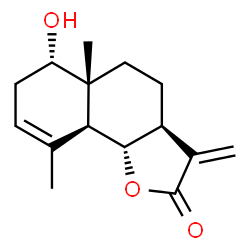 (3aS)-3aβ,4,5,5a,6,7,9aβ,9bα-Octahydro-6β-hydroxy-5aα,9-dimethyl-3-methylenenaphtho[1,2-b]furan-2(3H)-one结构式