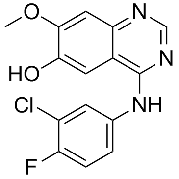 4-(3-氯-4-氟苯)氨基-7-甲氧基-6-羟基喹唑啉结构式