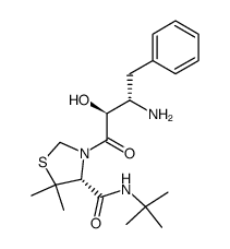 (R)-N-tert-butyl-3-<(2S,3S)-3-amino-2-hydroxy-4-phenylbutanoyl>-5,5-dimethyl-1,3-thiazolidine-4-carboxamide结构式