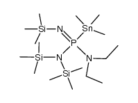 diethylamino-bis(trimethylsilyl)amino-trimethylsilylimino-trimethylstannyl-phosphorane Structure