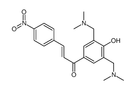 (E)-1-[3,5-bis[(dimethylamino)methyl]-4-hydroxyphenyl]-3-(4-nitrophenyl)prop-2-en-1-one结构式