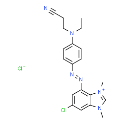 6-chloro-4-[[4-[(2-cyanoethyl)ethylamino]phenyl]azo]-1,3-dimethyl-1H-benzimidazolium chloride结构式