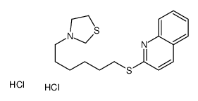 3-(6-quinolin-2-ylsulfanylhexyl)-1,3-thiazolidine,dihydrochloride结构式