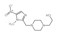 2-[4-[(1-methyl-5-nitro-imidazol-2-yl)methyl]piperazin-1-yl]ethanol structure