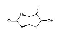 1β,5β,7α,8β-7-hydroxy-8-iodo-2-oxabicyclo[3.3.0]octan-3-one结构式