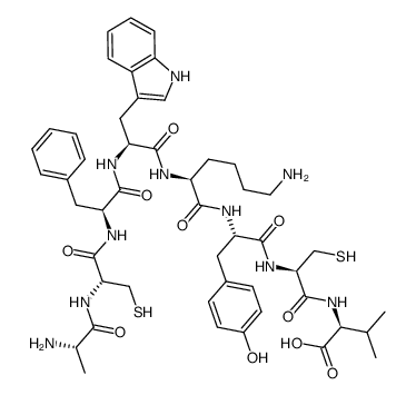 H-Ala-Cys-Phe-Trp-Lys-Tyr-Cys-Val-OH structure