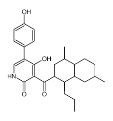 3-(4,7-Dimethyl-1-propyl-decahydro-naphthalene-2-carbonyl)-4-hydroxy-5-(4-hydroxy-phenyl)-1H-pyridin-2-one Structure