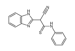 2-(1H-benzoimidazol-2-yl)-2-cyano-N-phenyl-thioacetamide Structure