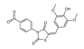 (5E)-5-[(4-hydroxy-3,5-dimethoxyphenyl)methylidene]-3-(4-nitrophenyl)-2-sulfanylidene-1,3-thiazolidin-4-one结构式