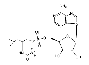 [5']adenylic acid mono-[4-methyl-2-(2,2,2-trifluoro-acetylamino)-pentyl] ester结构式