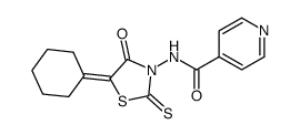 N-(5-Cyclohexylidene-4-oxo-2-thioxo-3-thiazolidinyl)-4-pyridinecarboxamide structure