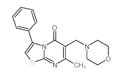 4-methyl-3-(morpholin-4-ylmethyl)-9-phenyl-7-thia-1,5-diazabicyclo[4.3.0]nona-3,5,8-trien-2-one structure