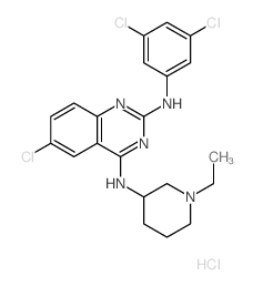 6-chloro-N-(3,5-dichlorophenyl)-N-(1-ethyl-3-piperidyl)quinazoline-2,4-diamine结构式