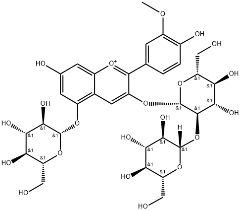 芍药色素-3-O-槐糖苷-5-O-Β-D-葡萄糖苷结构式