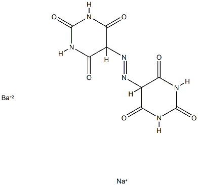 5,5'-azodibarbituric acid, barium sodium salt structure