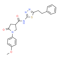 1-(4-methoxyphenyl)-5-oxo-N-[5-(2-phenylethyl)-1,3,4-thiadiazol-2-yl]pyrrolidine-3-carboxamide structure