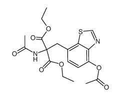 Diethyl 1-Acetamino-2-(4-acetoxy-7-benzothiazolyl)-1,1-ethanedicarboxylate结构式