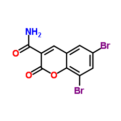 6,8-Dibromo-2-oxo-2H-chromene-3-carboxamide结构式