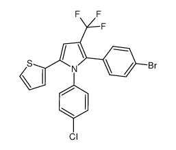 2-(4-bromophenyl)-1-(4-chlorophenyl)-3-(trifluoromethyl)-5-(thiophen-2-yl)-1H-pyrrole Structure