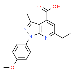 6-Ethyl-1-(4-methoxyphenyl)-3-methyl-pyrazolo[3,4-b]pyridine-4-carboxylic acid图片