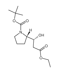 (S)-tert-butyl 2-((R)-3-ethoxy-1-hydroxy-3-oxopropyl)pyrrolidine-1-carboxylate Structure