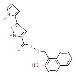 N'-[(E)-(2-hydroxynaphthalen-1-yl)methylidene]-3-(1-methyl-1H-pyrrol-2-yl)-1H-pyrazole-5-carbohydrazide structure