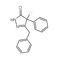 3H-Pyrazol-3-one,4-chloro-2,4-dihydro-4-phenyl-5-(phenylmethyl)- picture