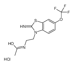 N-[2-[2-imino-6-(trifluoromethoxy)-1,3-benzothiazol-3-yl]ethyl]acetamide,hydrochloride Structure