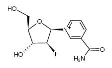 3-carbamoyl-1-((2R,3S,4R,5R)-3-fluoro-4-hydroxy-5-(hydroxymethyl)tetrahydrofuran-2yl)pyridin-1-ium结构式