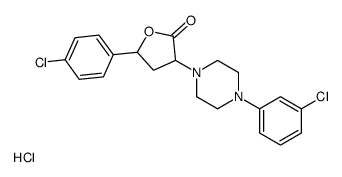 2(3H)-Furanone, dihydro-5-(4-chlorophenyl)-3-(4-(3-chlorophenyl)-1-pip erazinyl)-, monohydrochloride picture